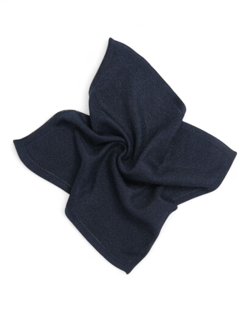 Navy Silk Hankie