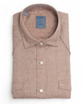 Light Brown Herringbone Western Flannel Shirt