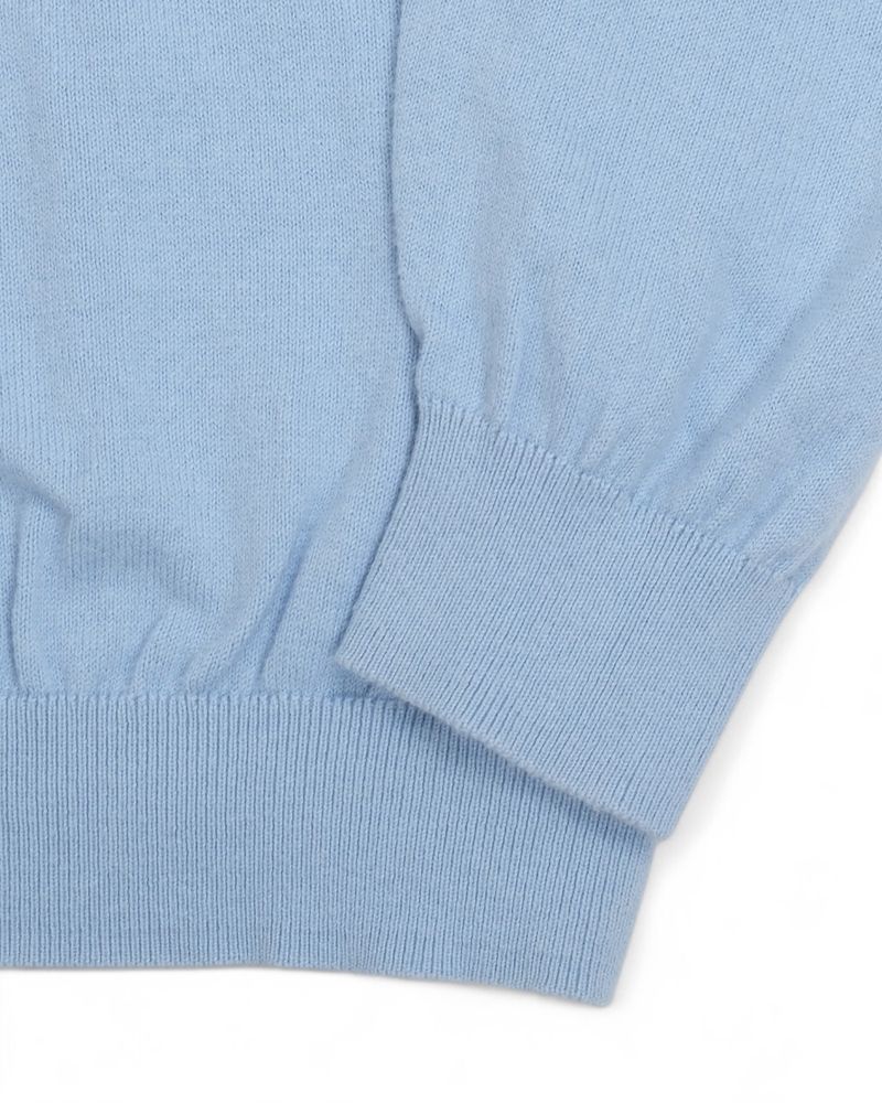 Light Blue Cotton & Cashmere Crewneck Sweater