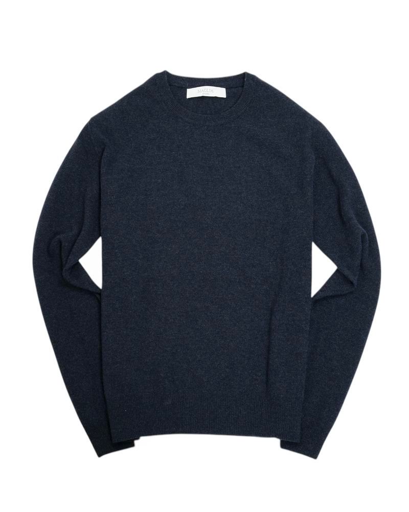 Navy 12 Gauge Lambswool Crewneck Knit