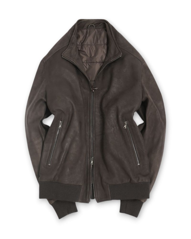 Dark Brown Suede Light Padded Jacket