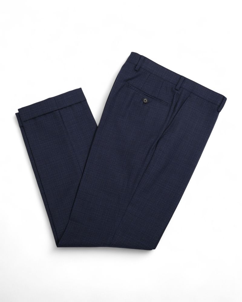 Dark Blue Mingled Wool Trouser