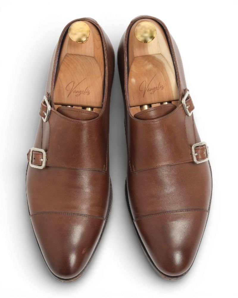 Brown Leather Double Monks
