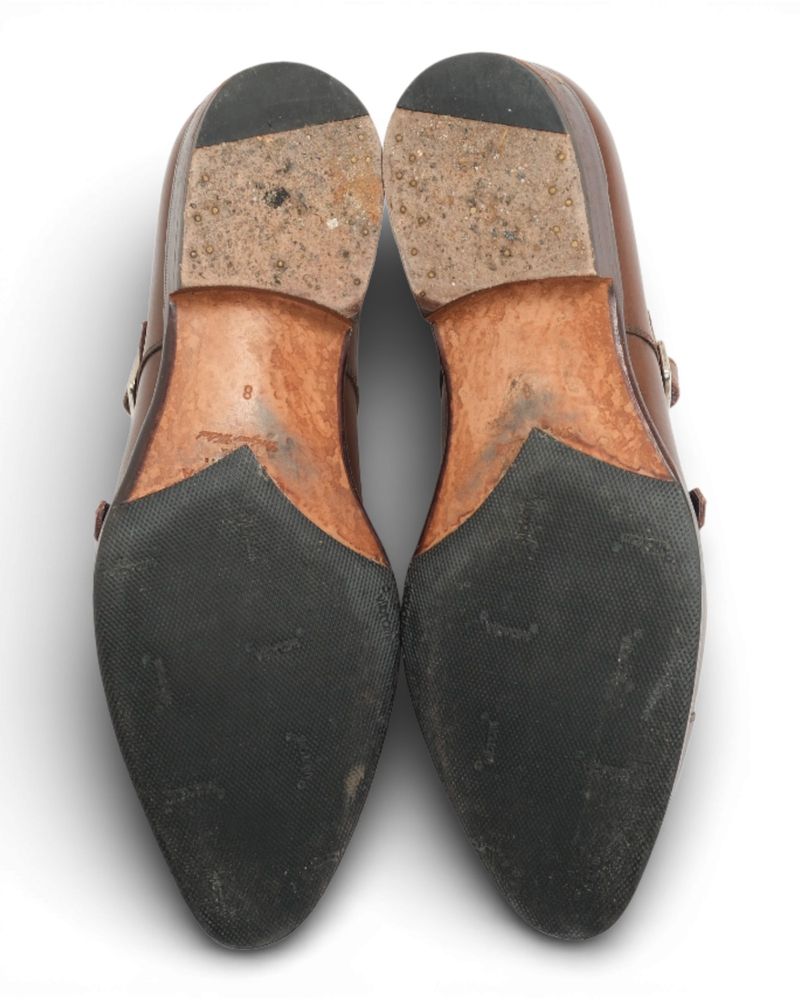 Brown Leather Double Monks