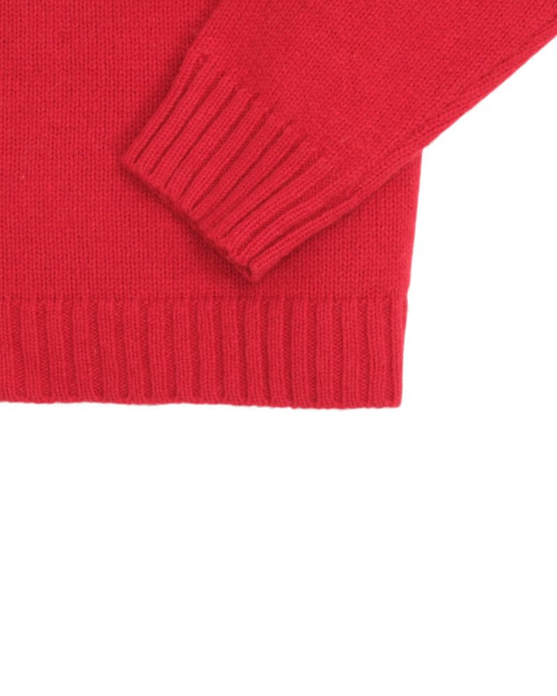 Red Holiday Half Zip Sweater