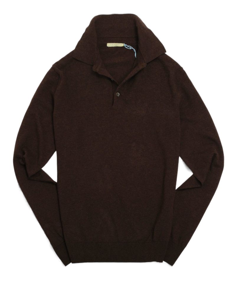 Dark Brown 12 Gauge Merino Polo