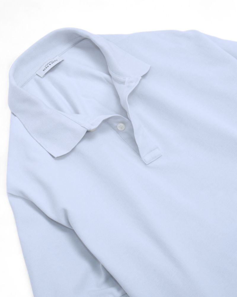 Light Blue Cotton Pique Polo
