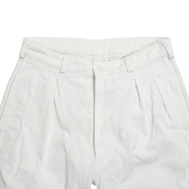 White High Rise Pleated Tanger Trousers
