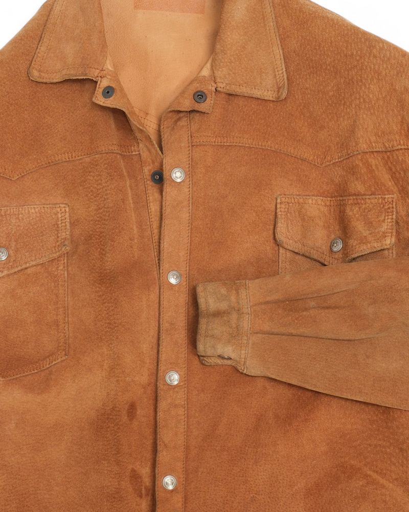 Tobacco Rough-out Suede Western Overshirt