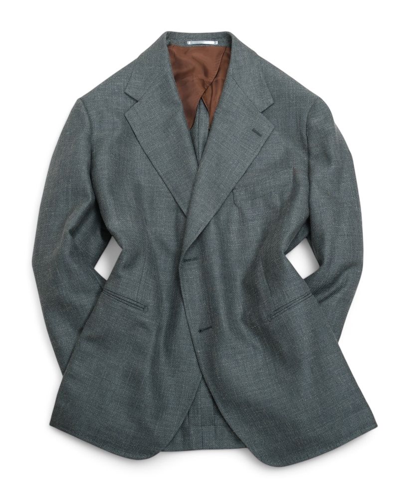 Teal Wool Hopsack Sports Jacket