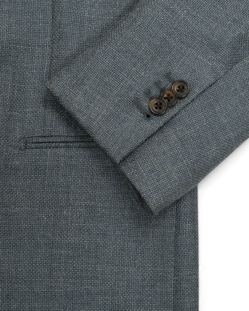 Teal Wool Hopsack Sports Jacket