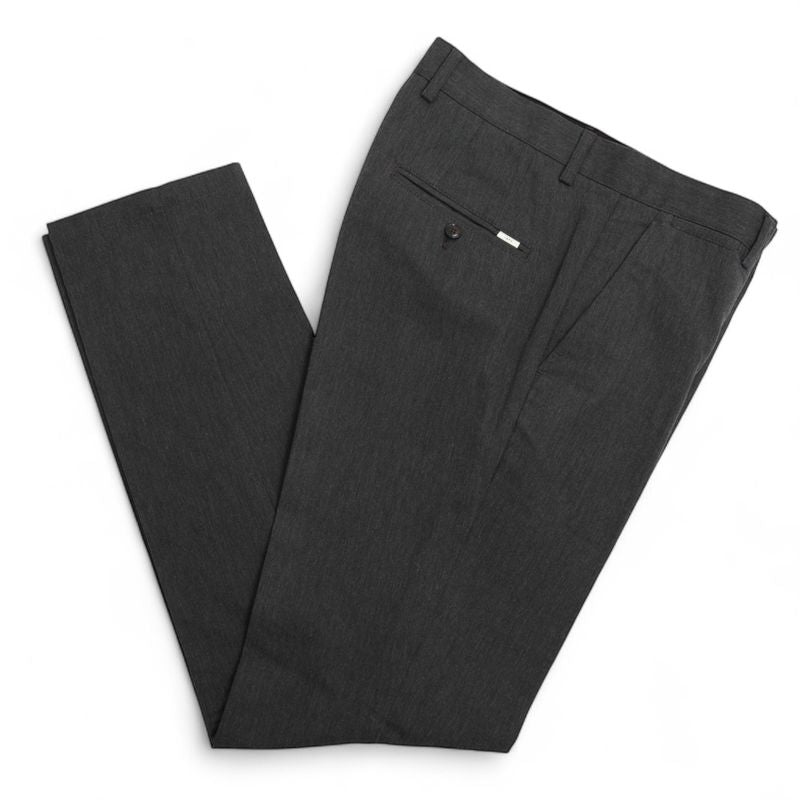 Dark Grey Worsted Cotton Twill Trousers