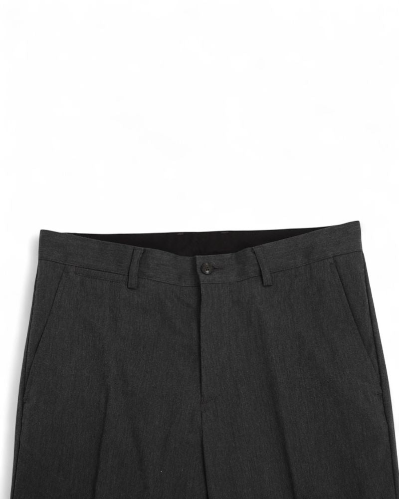 Dark Grey Worsted Cotton Twill Trousers