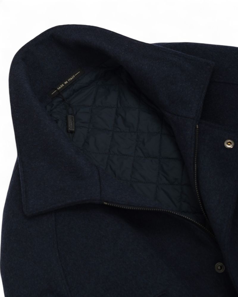Navy Raglan Wool Field Coat