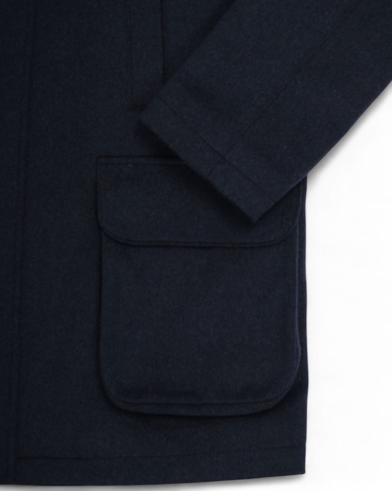 Navy Raglan Wool Field Coat