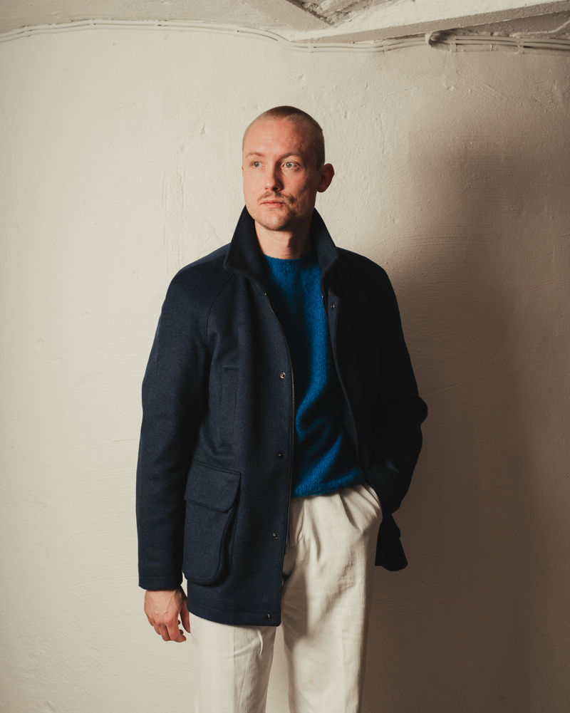 Navy Wool Raglan jacket