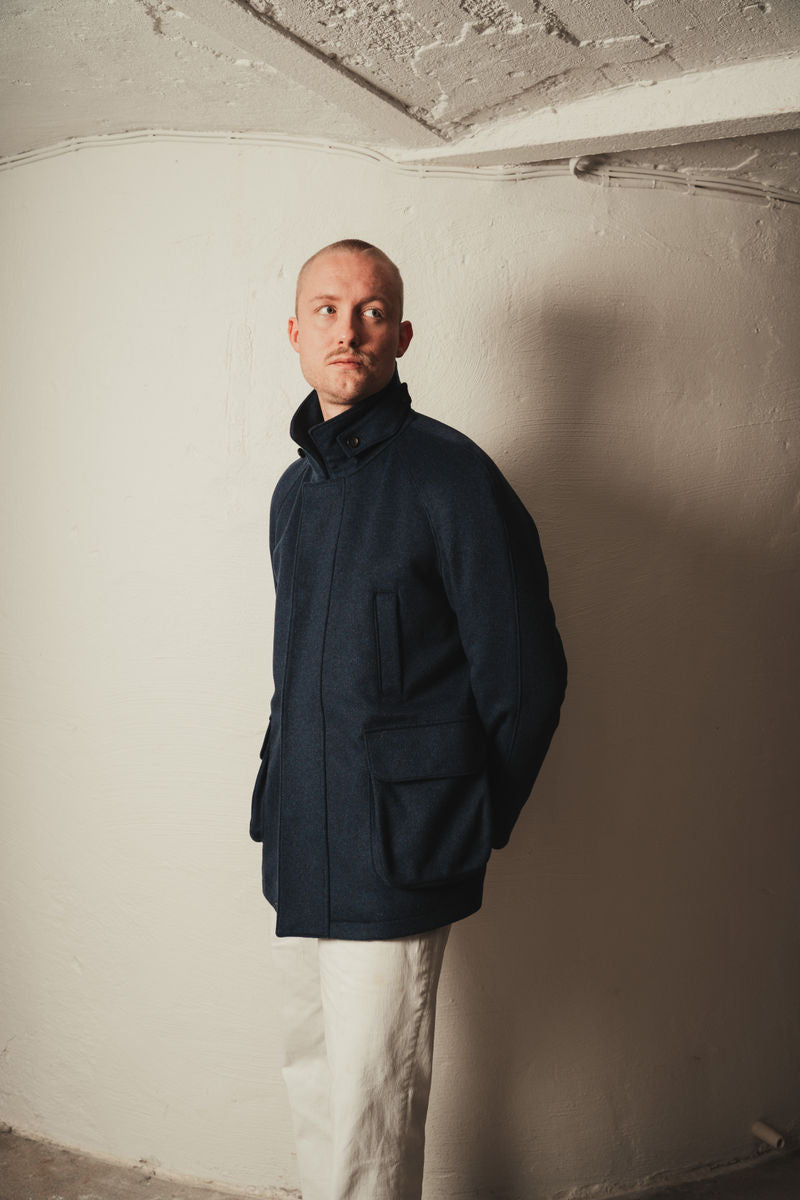 Navy Wool Raglan jacket