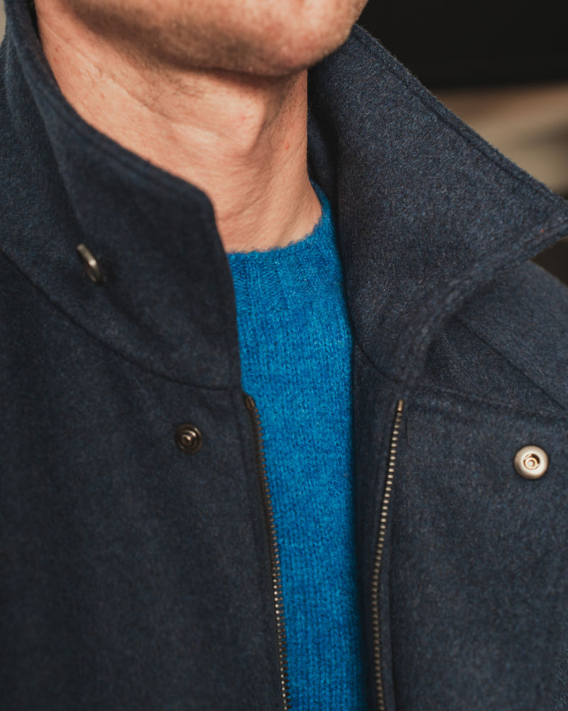 Navy Wool Raglan jacket