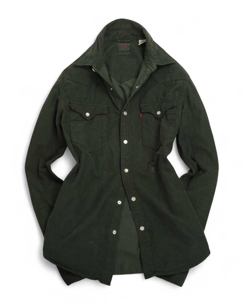 Forrest Green Needlecord Western Shirt