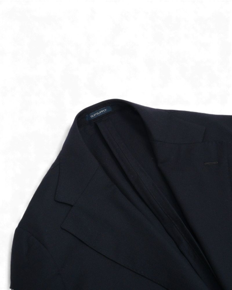 Navy Unconstructed Super 130's Wool Sports Jacket