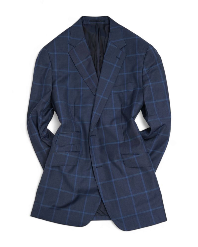 Dark Blue Windowpane Suit