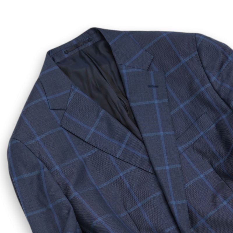 Dark Blue Windowpane Suit