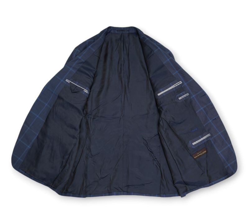 Dark Blue Windowpane Suit