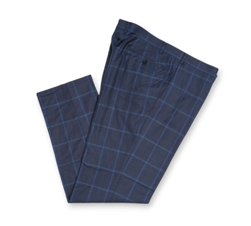Dark Blue Windowpane Suit