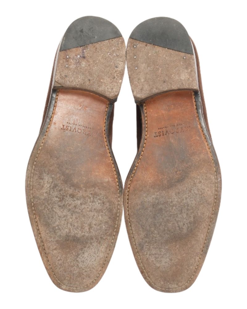 Brown Suede Penny Loafers