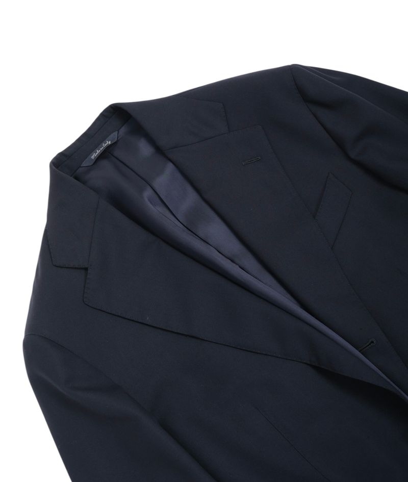 Navy Single Breasted Wool Suit