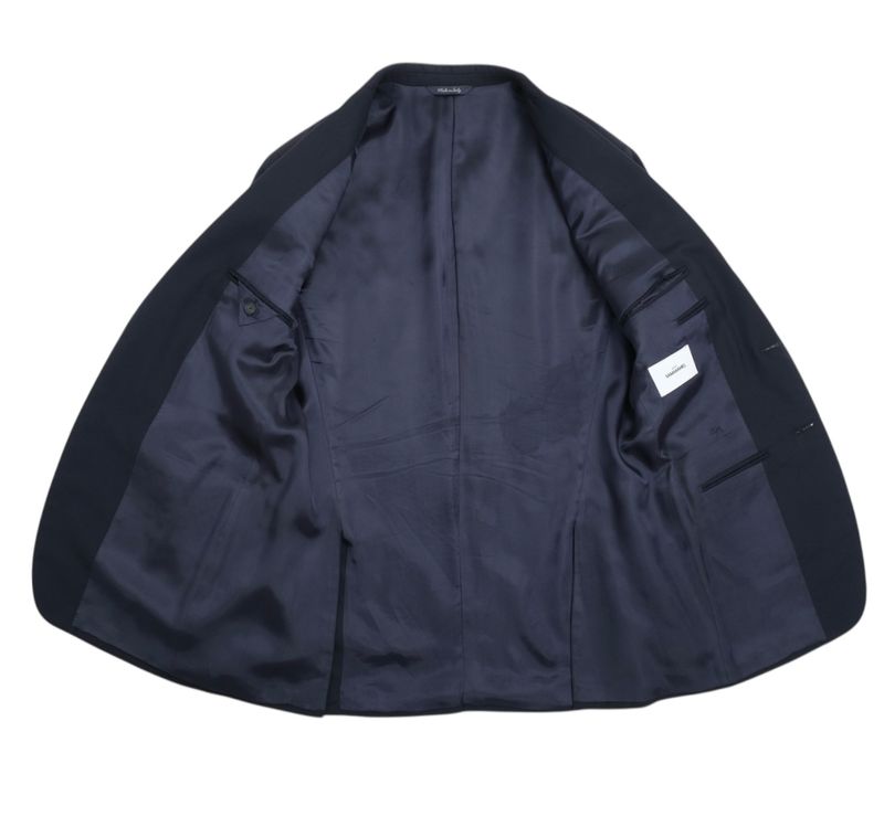 Navy Single Breasted Wool Suit