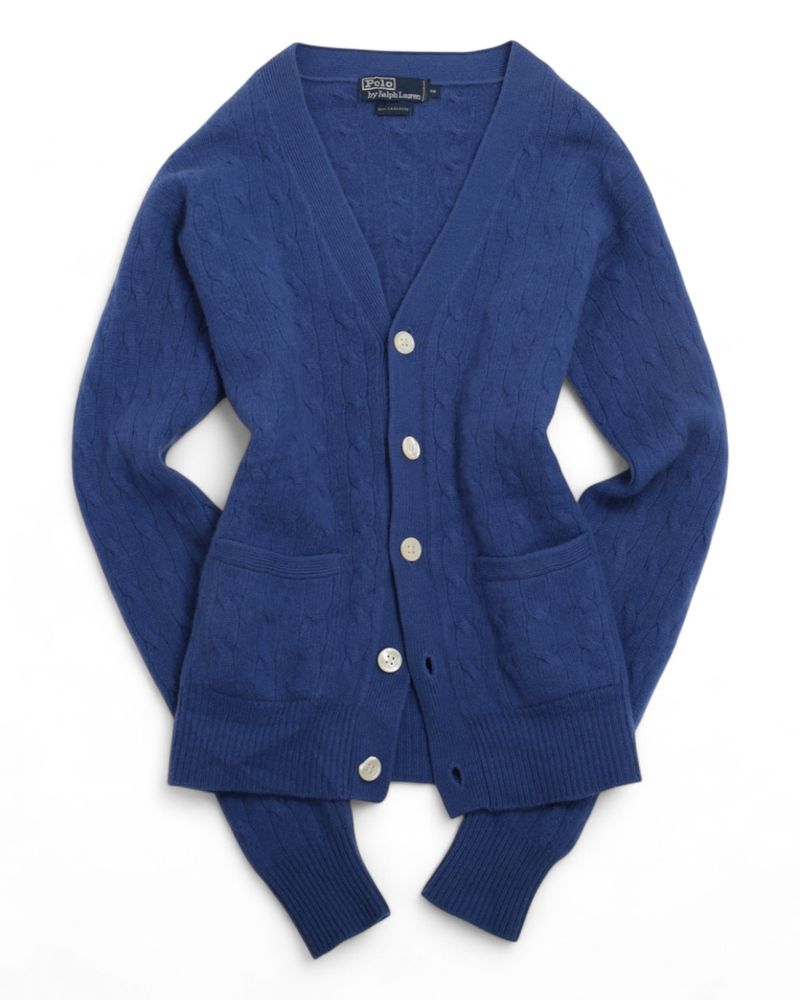Cobalt Blue Cable Knitted Cardigan