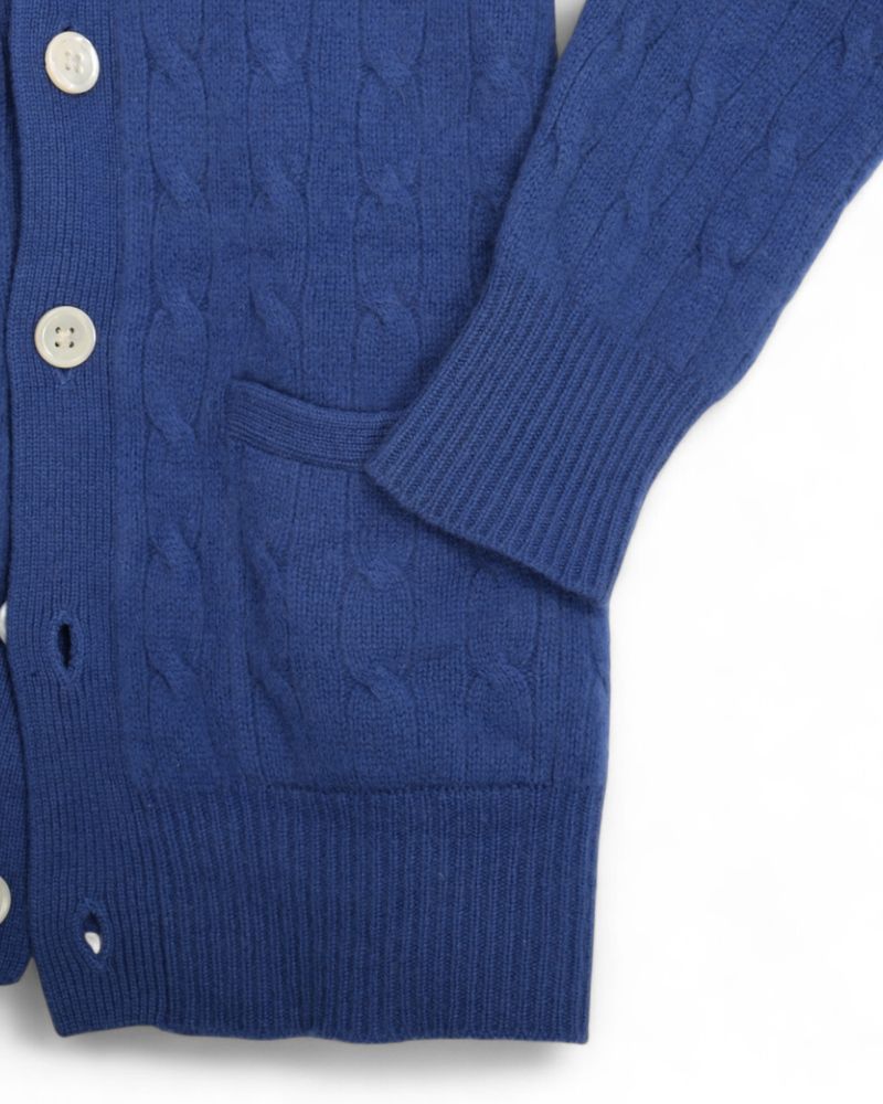 Cobalt Blue Cable Knitted Cardigan