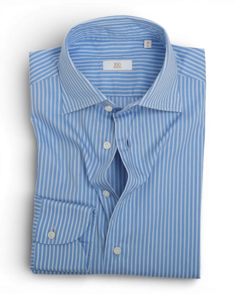 White/Sky Blue Halo Stripe Poplin Shirt