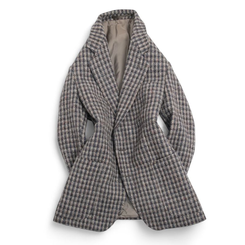 Grey Donegal Harris Tweed Checked Sports Jacket