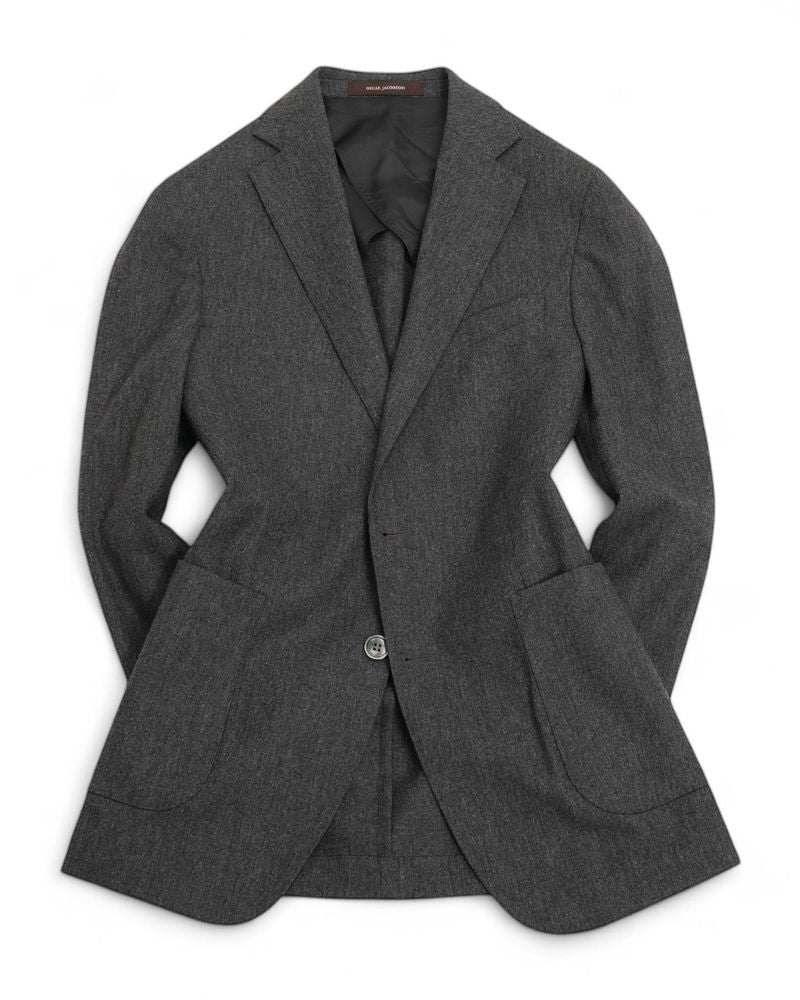 Dark Grey Flannel Sports Jacket
