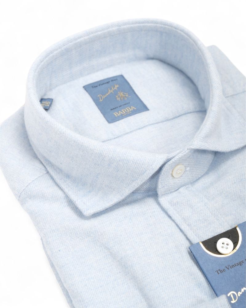 Sky Blue Popover Flannel Shirt