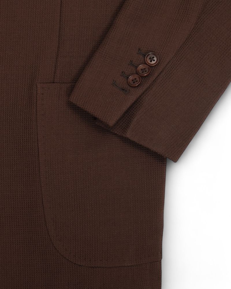 Brown Basket Weave Balloon Sports Jacket