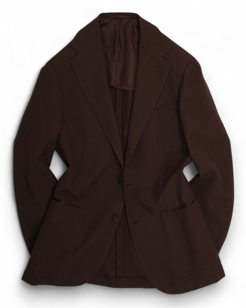 Brown Basket Weave Balloon Sports Jacket