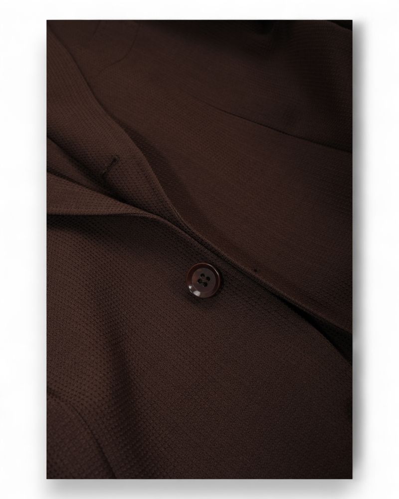 Brown Basket Weave Balloon Sports Jacket