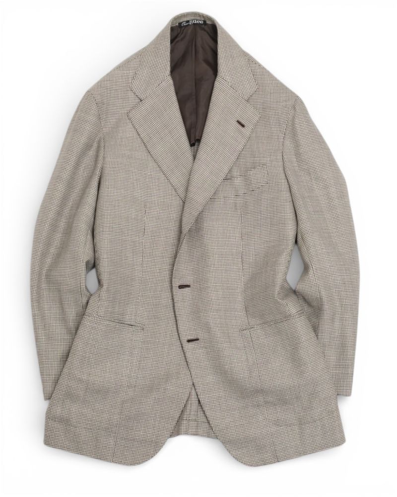 Beige Puppytooth Sports Jacket by Orazio Luciano