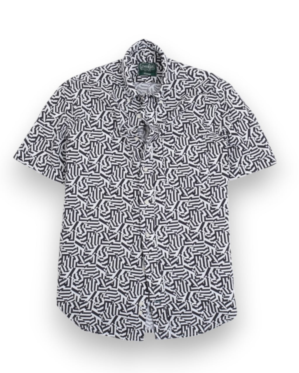 Black/White Patterned Short-Sleeve BD. Shirt  by Gitman Bros