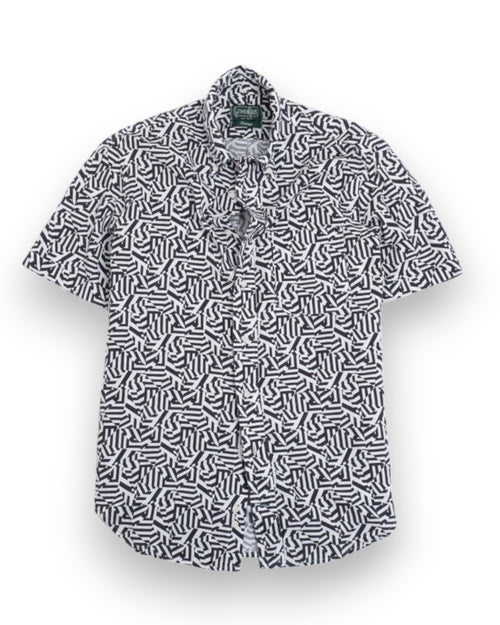 Black/White Patterned Short-Sleeve BD. Shirt  by Gitman Bros