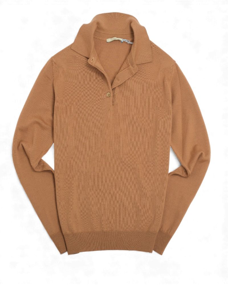 Light Brown 12 Gauge Merino Polo
