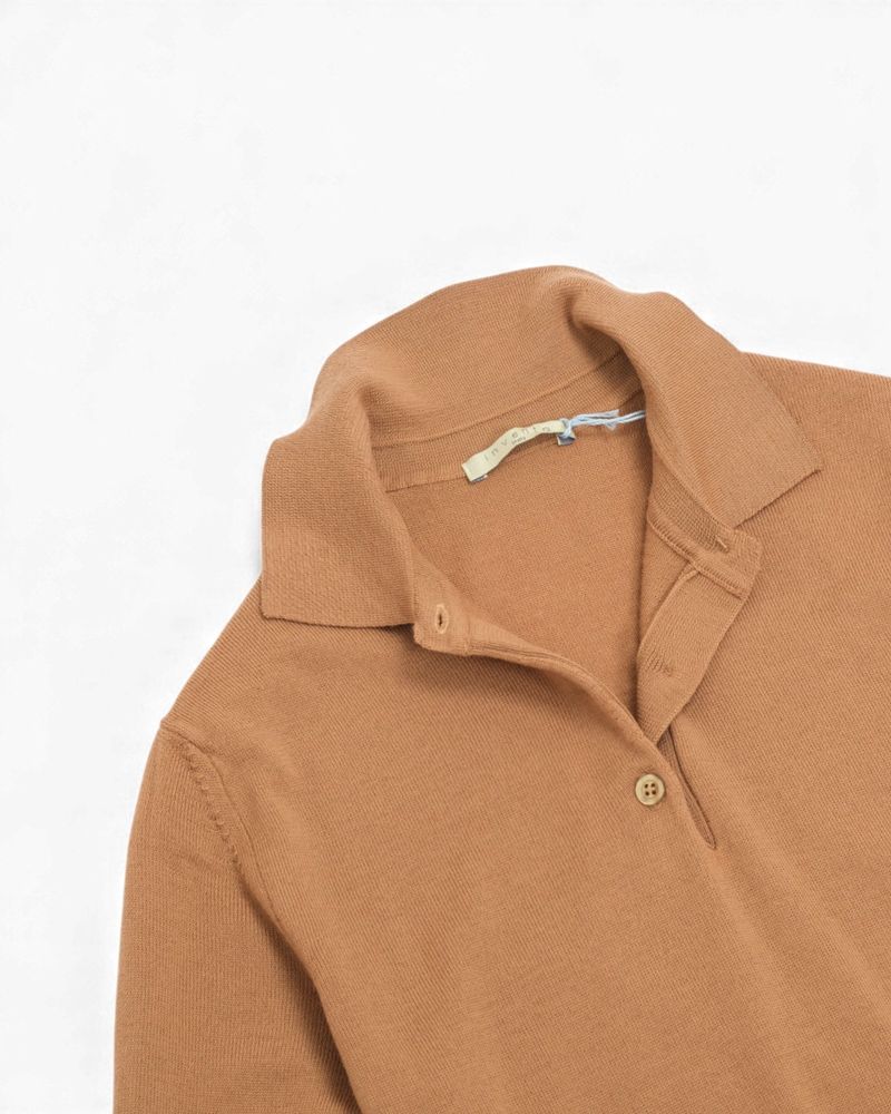 Light Brown 12 Gauge Merino Polo