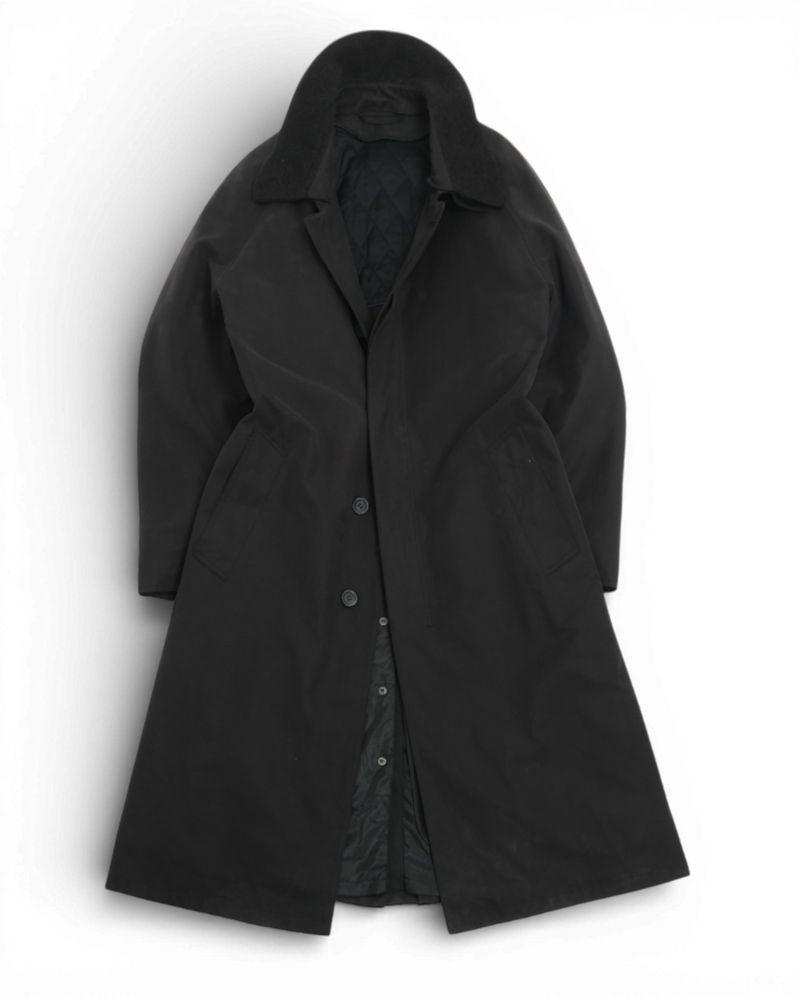 Faded Black Twill Raglan Coat