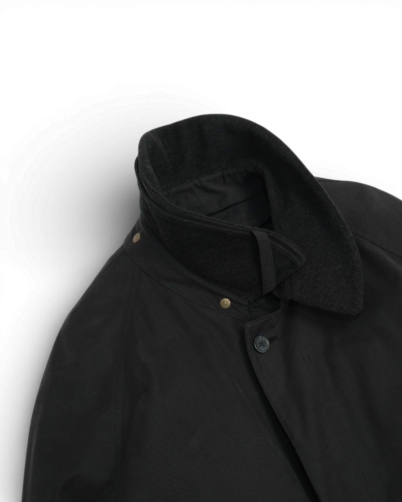 Faded Black Twill Raglan Coat