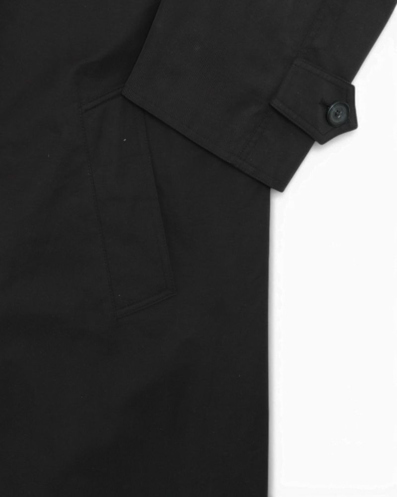 Faded Black Twill Raglan Coat