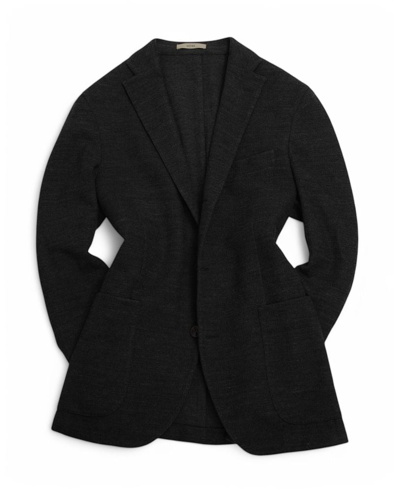 Dark Grey Knitted Wool Blazer