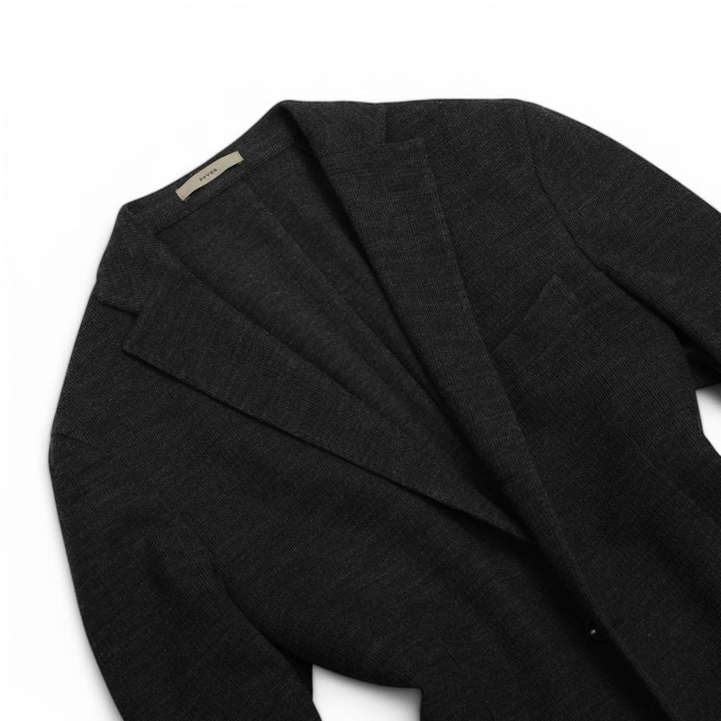 Dark Grey Knitted Wool Blazer